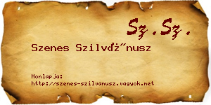Szenes Szilvánusz névjegykártya